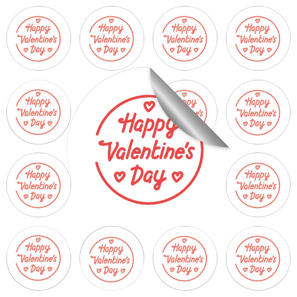 24 מדבקות עגולות וולנטיינז M4