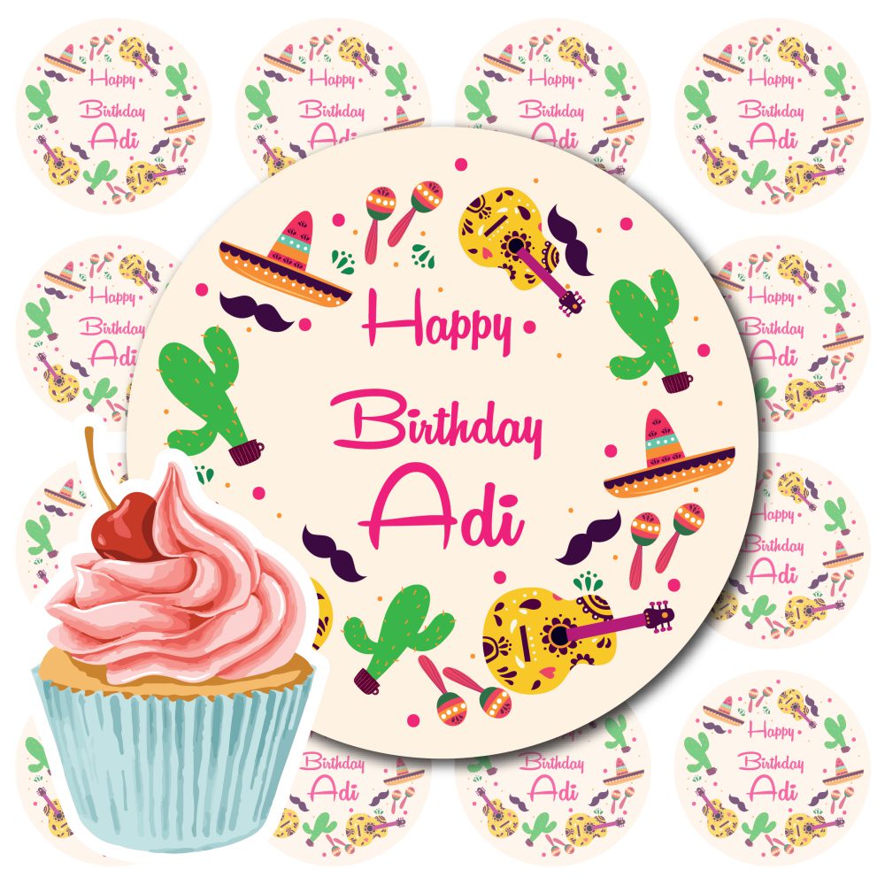 דף סוכר לקאפקייקס פיאסטה מקסיקנית