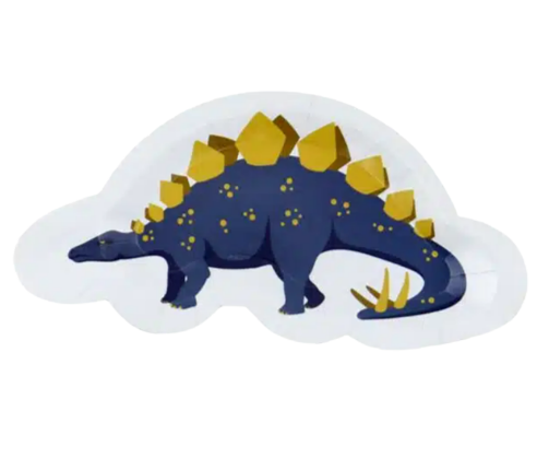 6 צלחות בצורת דינוזאור כחול