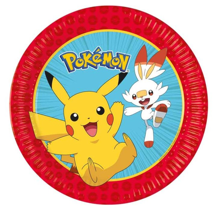 8 צלחות פוקימון גדולות