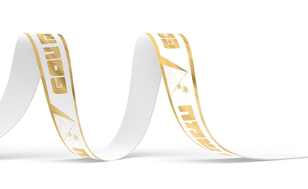 סרט סאטן 10 יארד פסח שמח זהב