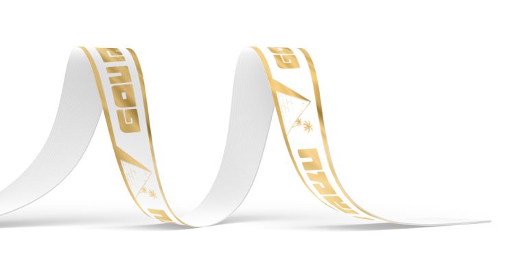 סרט סאטן 10 יארד פסח שמח זהב