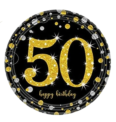 8 צלחות קטנות יום הולדת 50