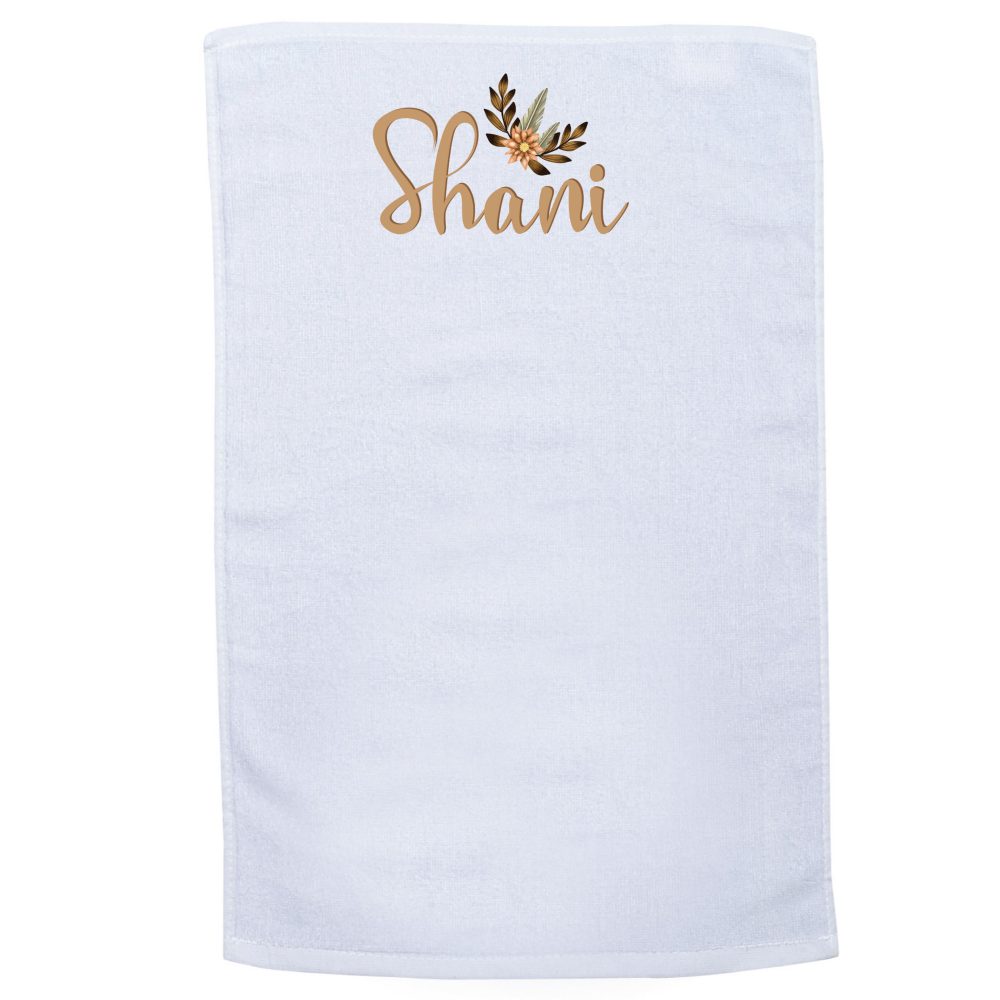 מגבת מודפסת בעיצוב בוהמי עם שם