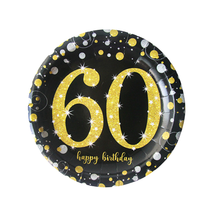 8 צלחות גדולות יום הולדת 60