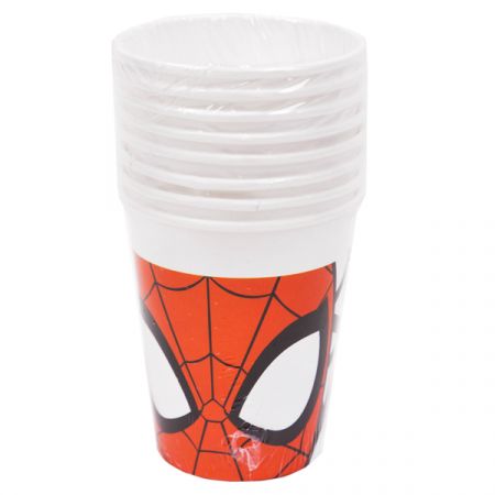 8 כוסות ספיידרמן אדום שחור