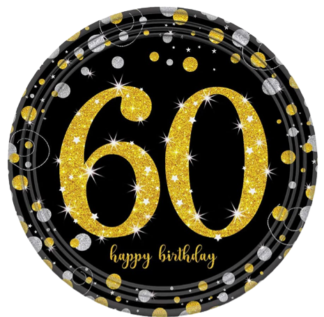 8 צלחות קטנות יום הולדת 60