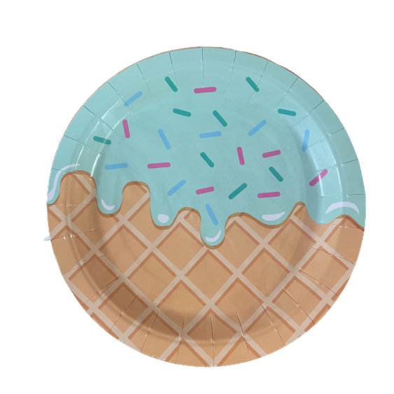 8 צלחות קטנות מסיבת גלידות
