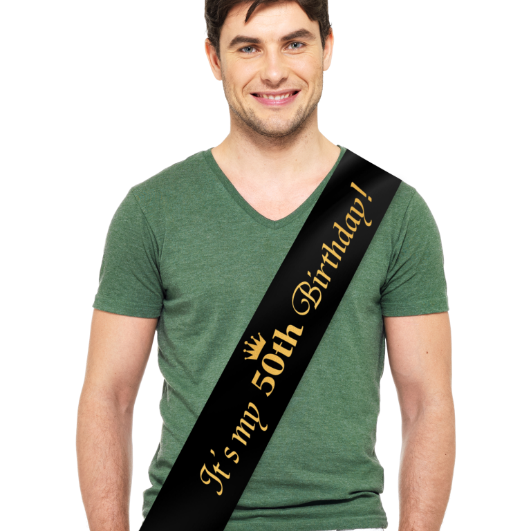 סרט גוף בעיצוב אישי It’s my 50th birthday