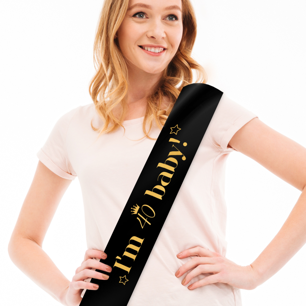 סרט גוף בעיצוב אישי I’m 40 baby