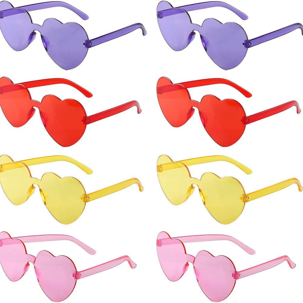 משקפי לבבות שקופים צבעוניים