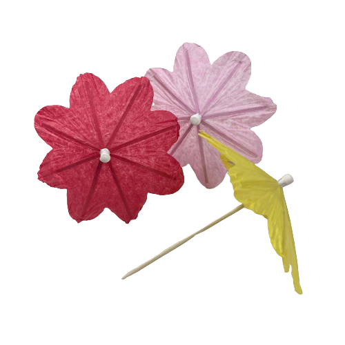 12 מטריות קוקטייל בצורת פרח