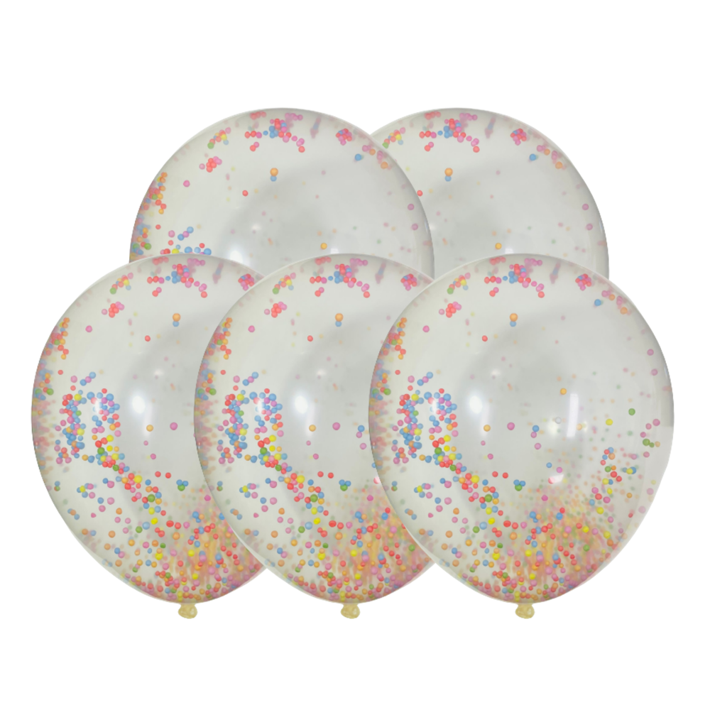 5 בלוני גומי עם כדורים צבעוניים