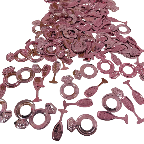 קונפטי טבעות רוז גולד