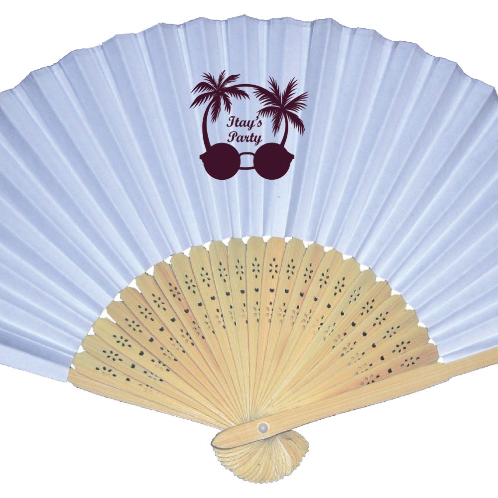 מניפות עץ לבנות-דגם 7