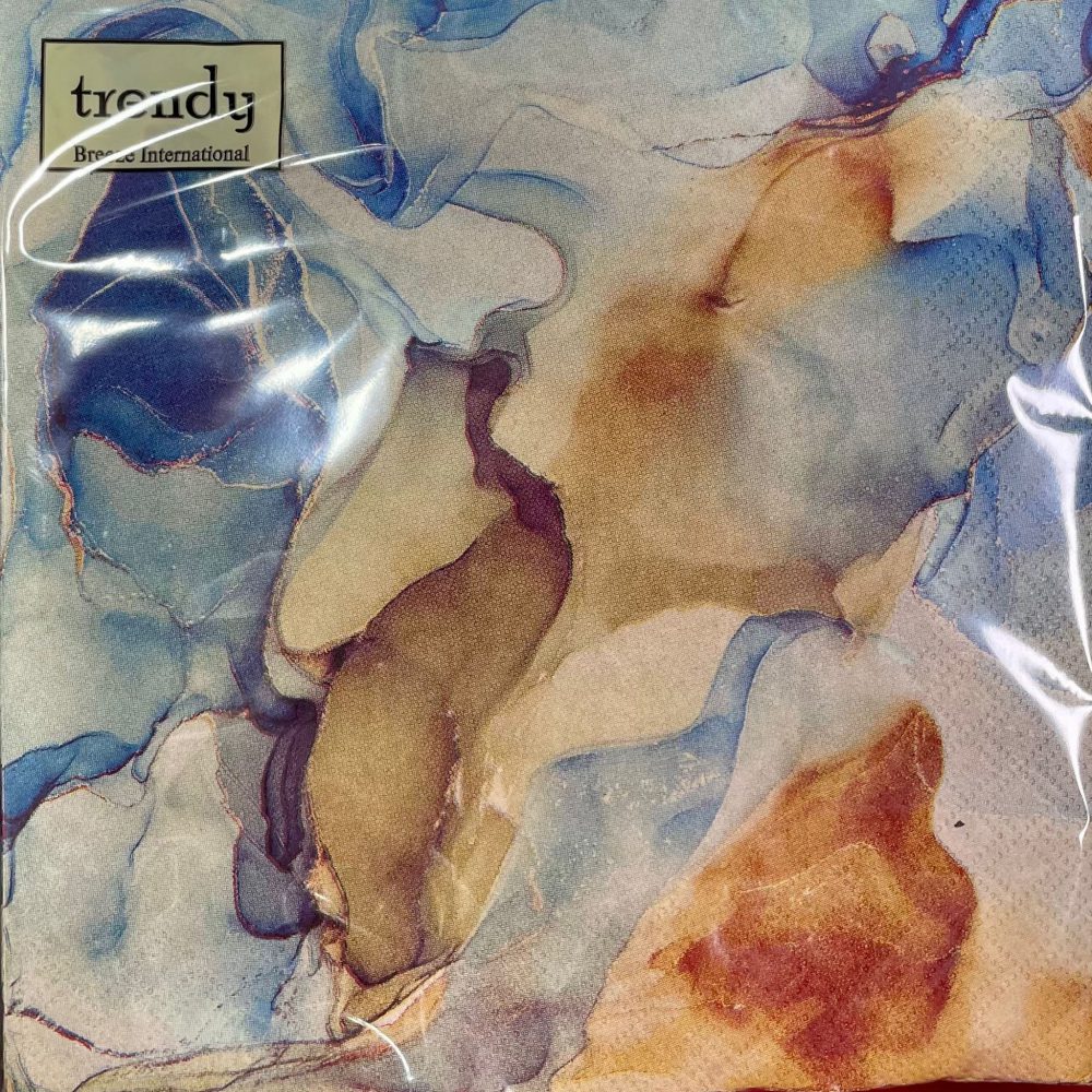 20 מפיות כתמי מים כחול חום