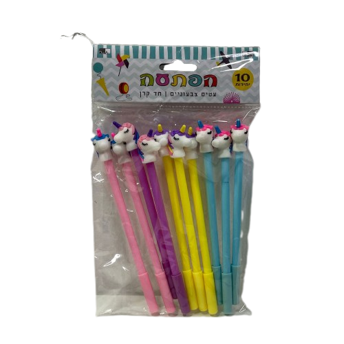 מארז 10 עט צבעוני חד קרן