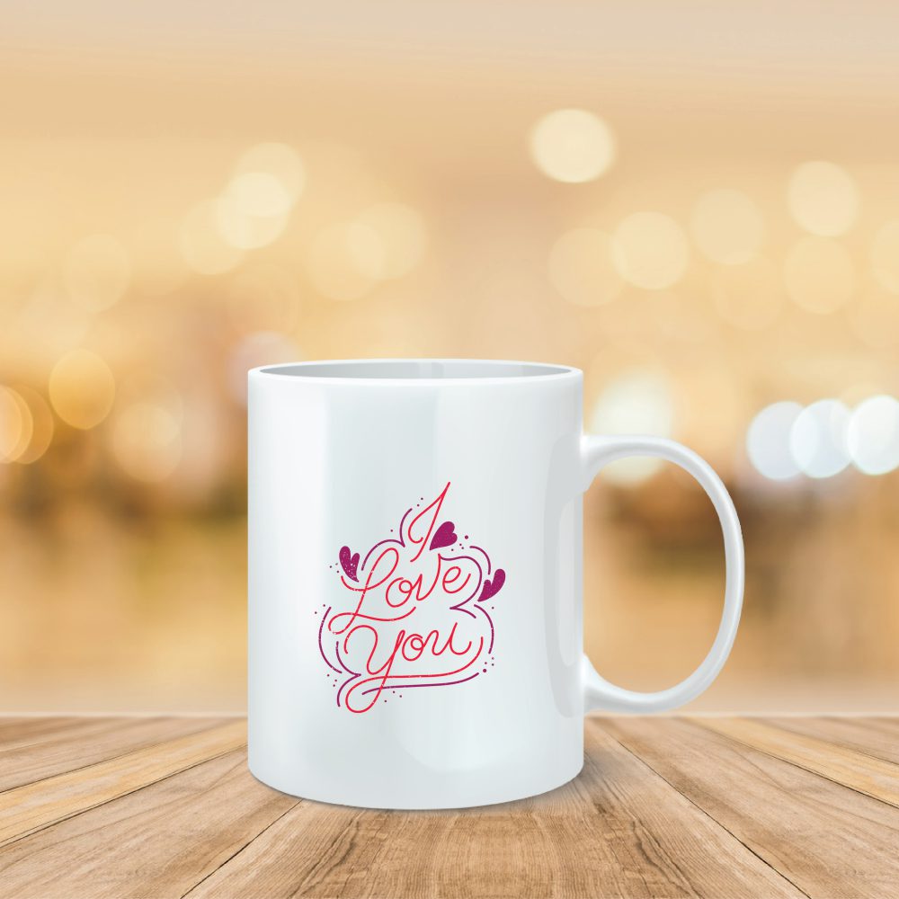 ספל מודפס-i love you אדום ורוד