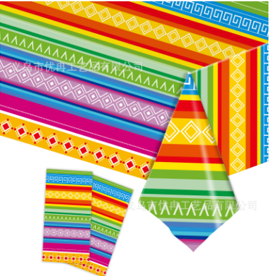 מפת שולחן פסים מקסיקנית 274*137 ס”מ