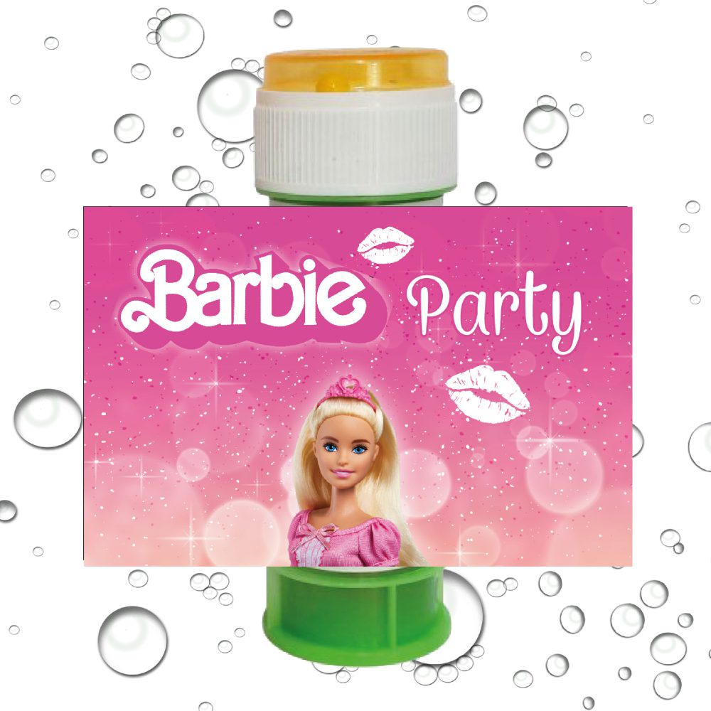 8 מדבקות לבועות סבון מסיבת ברבי