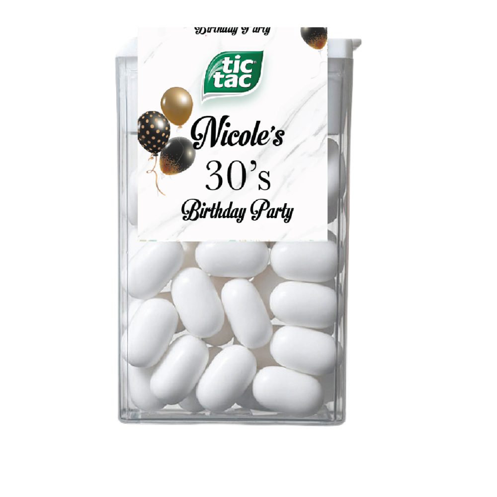 tic tac ממותג-בלונים שחור זהב