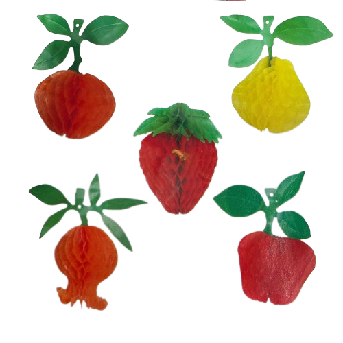 סט 5 קישוטי פירות לסוכה