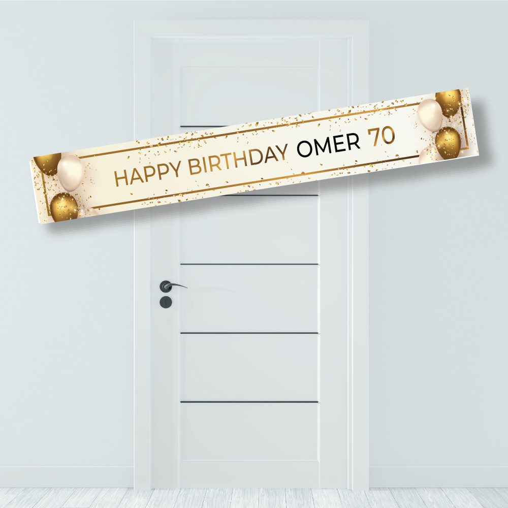 באנר לתלייה יום הולדת 70 בלונים