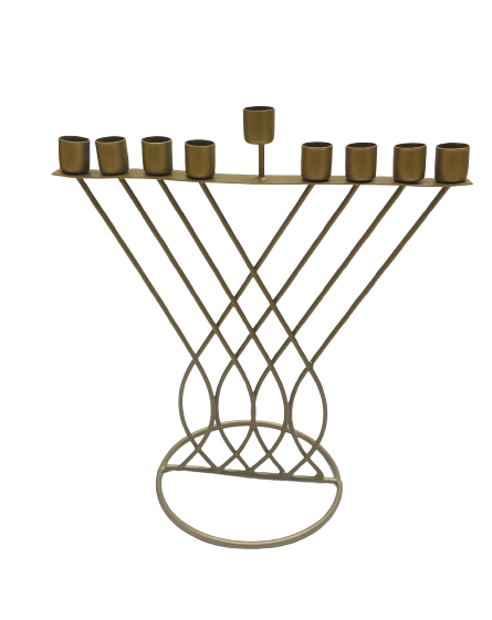 חנוכיה מעוצבת זהב מאט