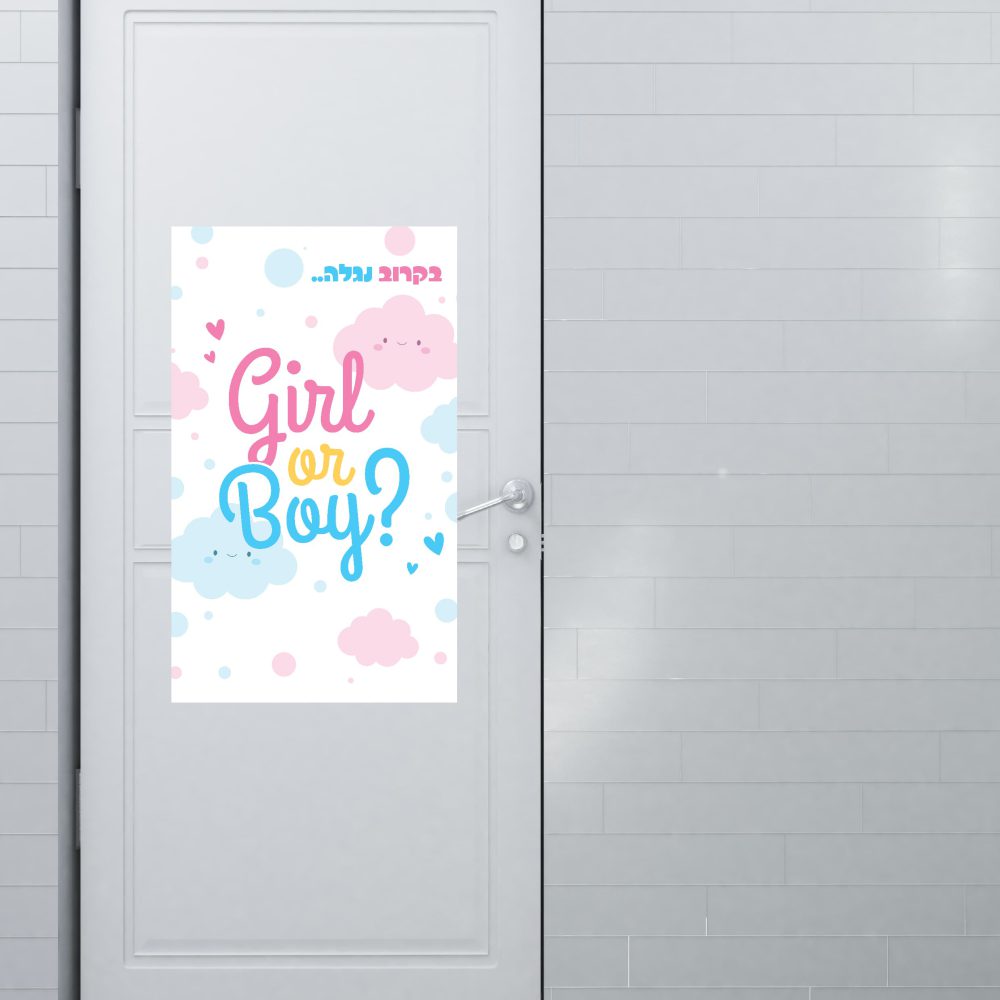 שלט כניסה ממותג | גילוי מין העובר עננים