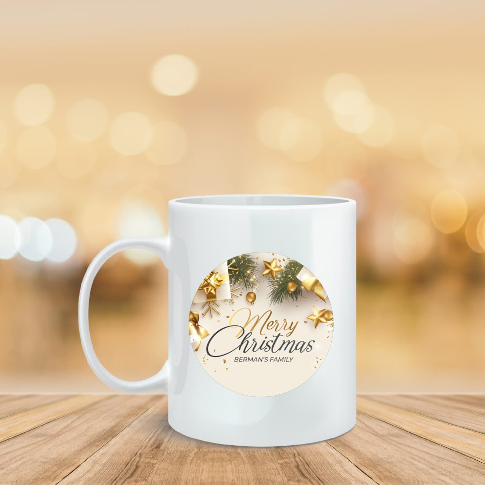 ספל מודפס כריסמס בזהב