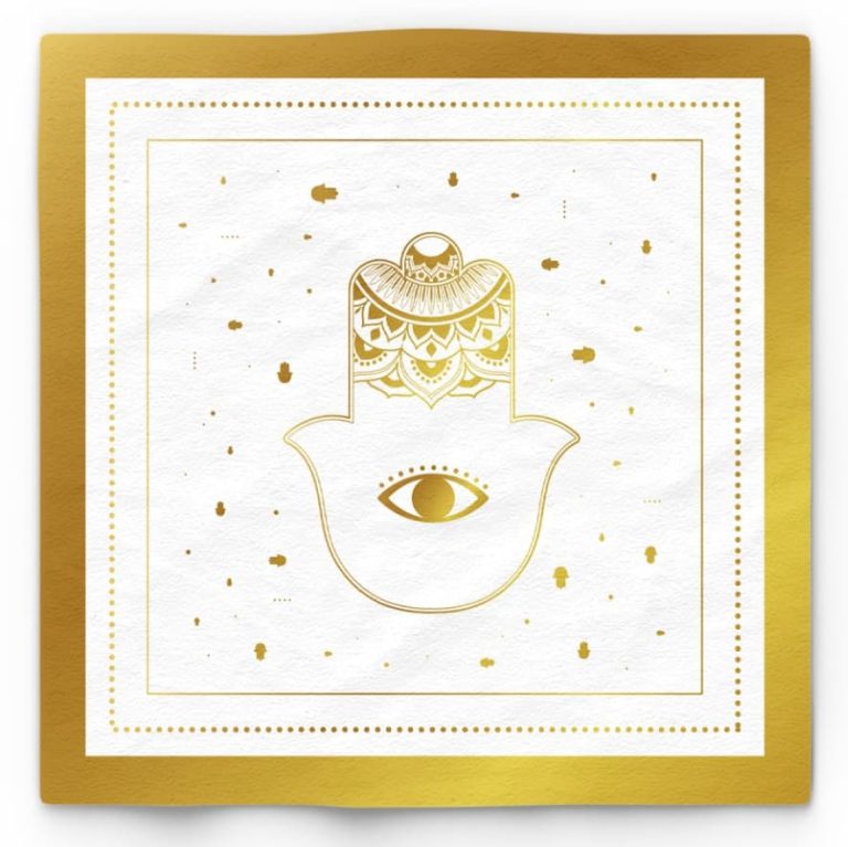 16 מפיות חמסה ועיטורים עם הטבעות זהב