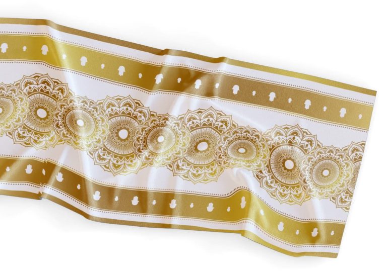 ראנר עיטורים לבן זהב לחינה