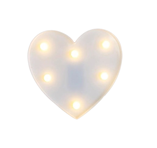 מנורת לב לדים | לבן