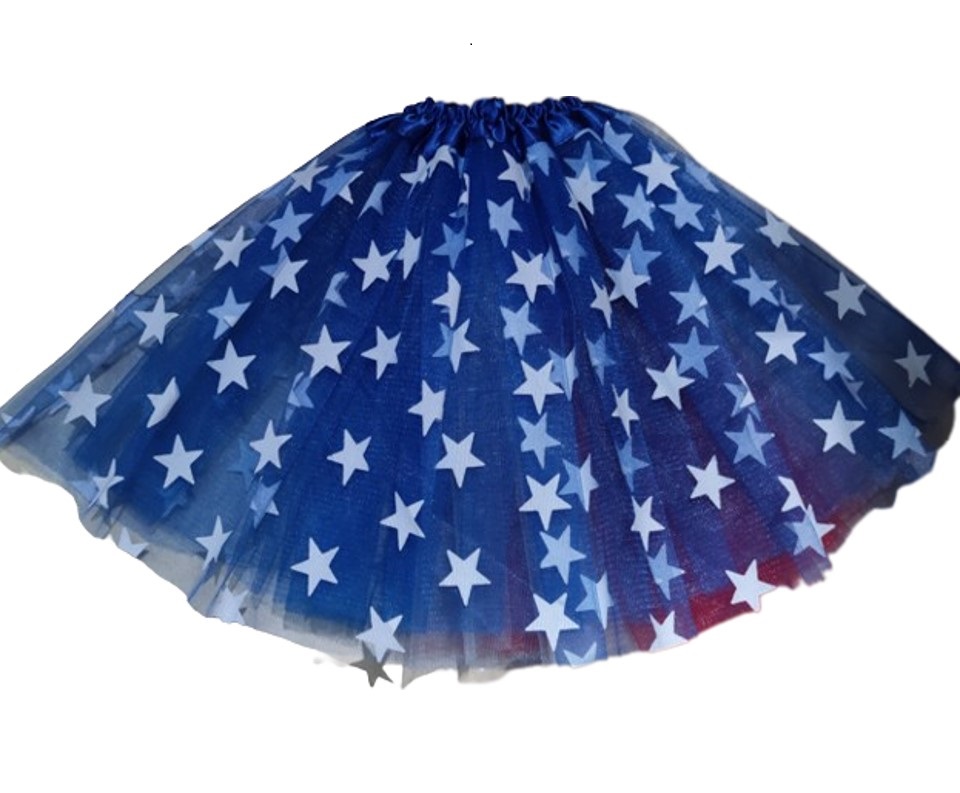 חצאית טוטו גיבורת על כחול כוכבים 40 ס”מ