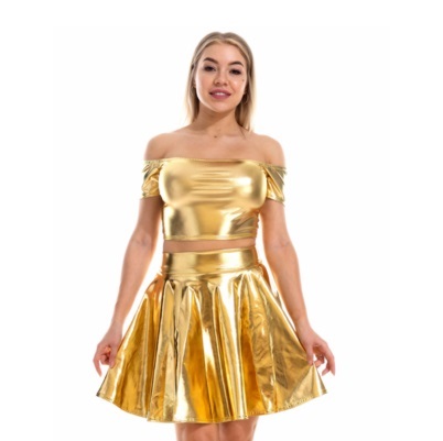 חצאית מטאלית זהב פרימיום