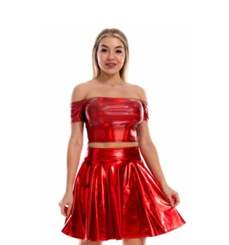 חצאית מטאלית אדום פרימיום