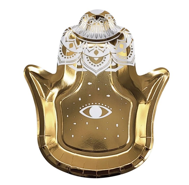 10 מגשי חמסה זהב ולבן