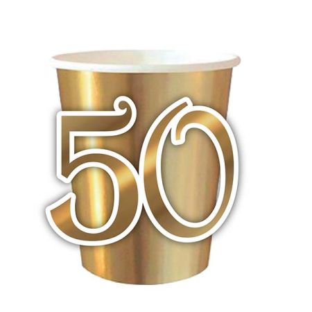 6 כוסות מספר צורני | יום הולדת 50