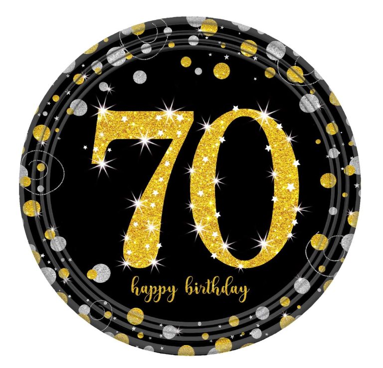 8 צלחות גדולות יום הולדת 70