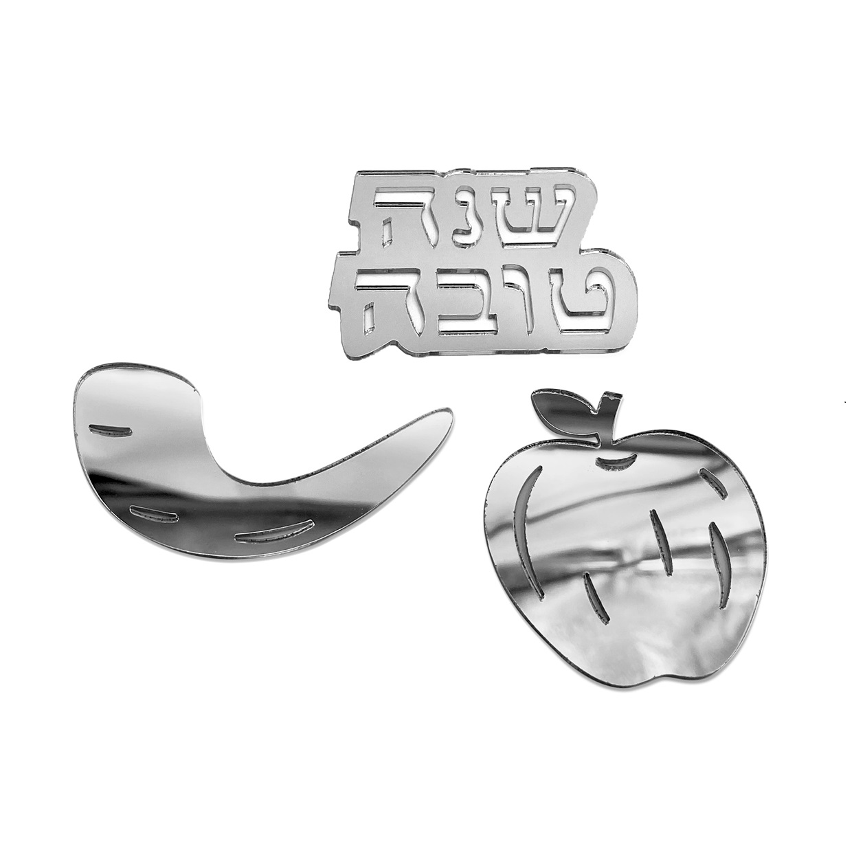 12 קישוטי שולחן שנה טובה כסף