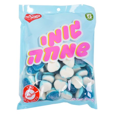 גומי לב כחול לבן מסוכר | 0.5