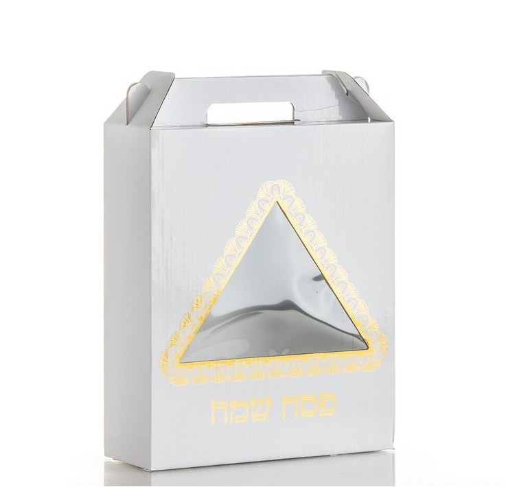 קופסא עם חלון פסח שמח זהב | 30/25/9 ס”מ