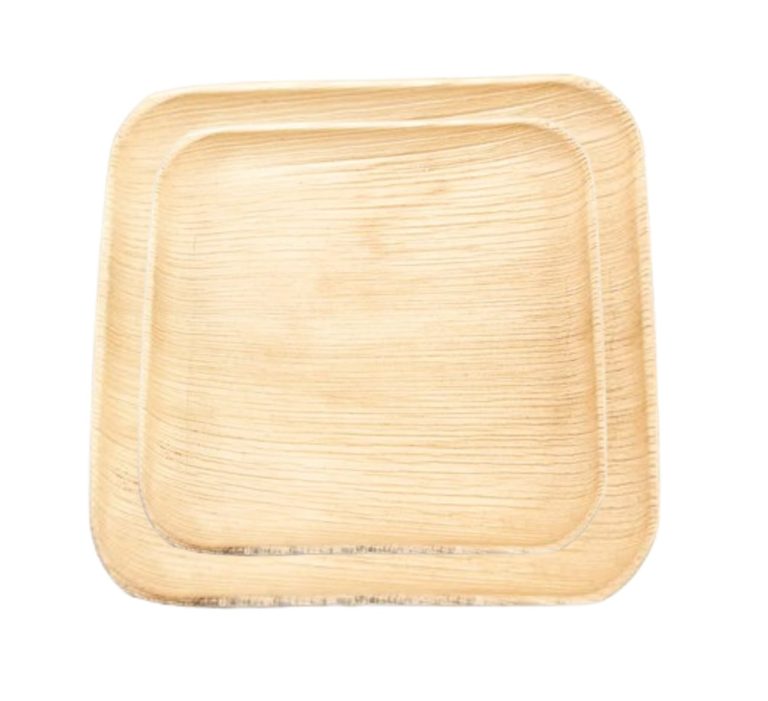 סט צלחות מרובעות עלי דקל | 10 ענקיות+10 בינוניות