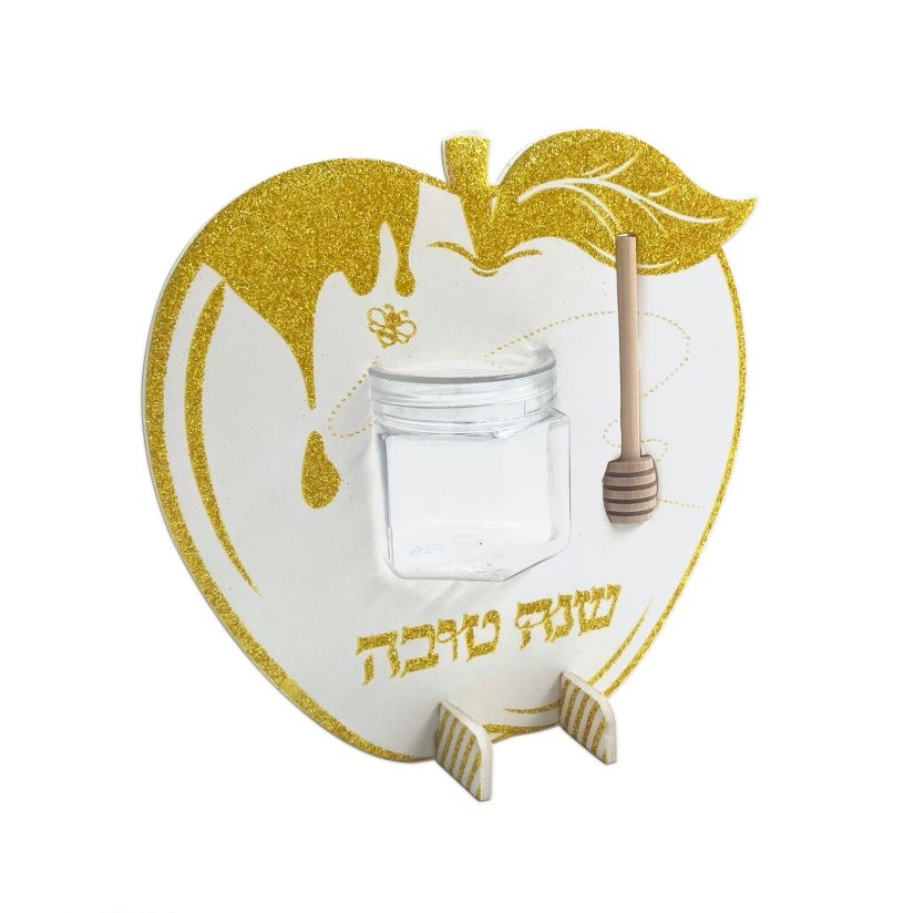 מרכז שולחן תפוח+צנצנת דבש+רודה