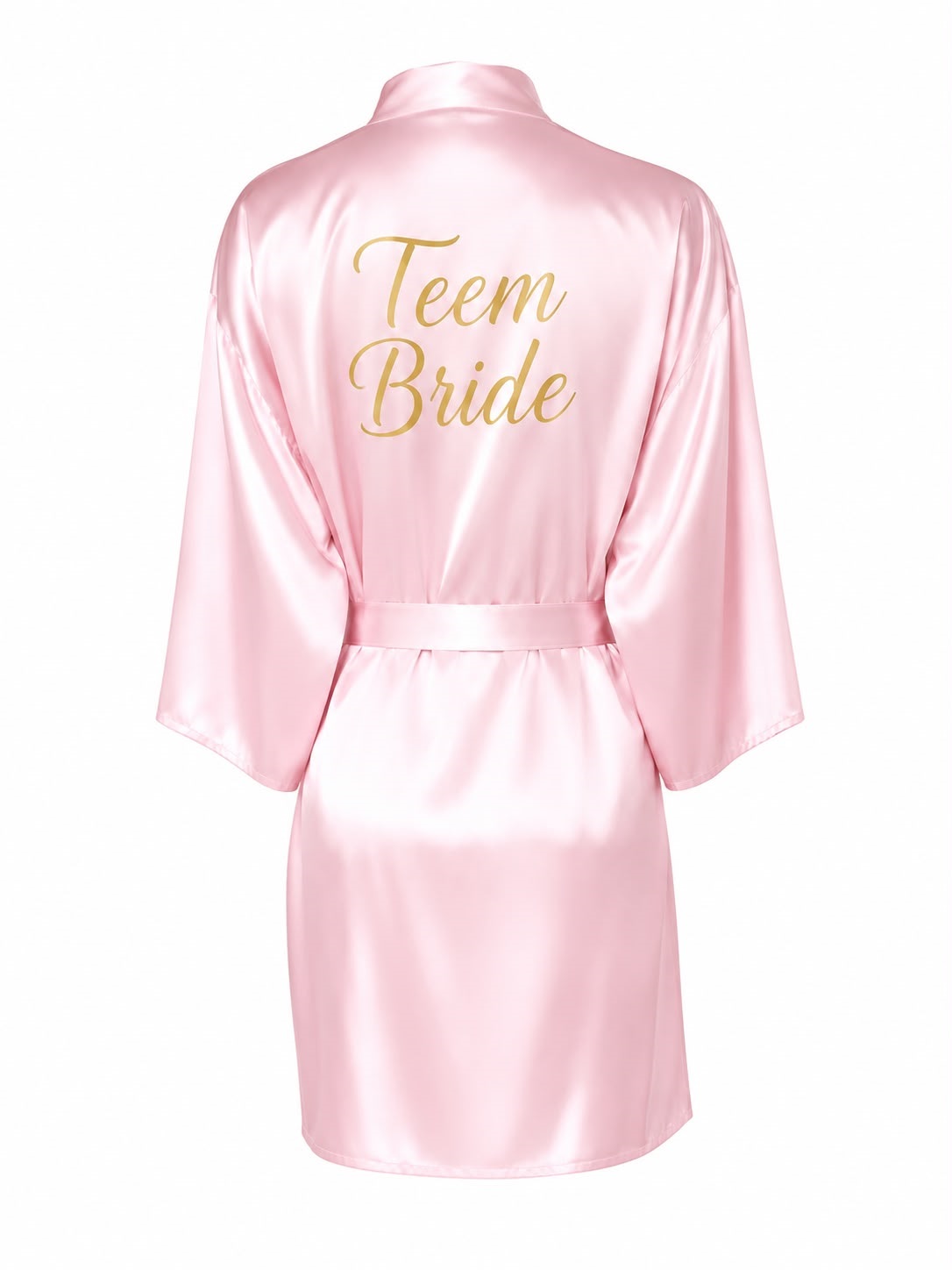 חלוק מלווה ורוד Team Bride בזהב