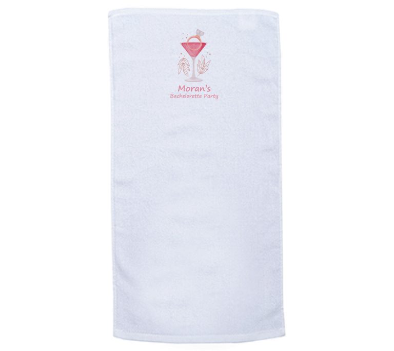 מגבת מודפסת דגם 16 כוס שמפניה טבעת