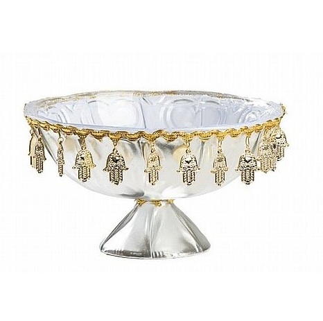 קערה לחינה עיטורי חמסה כסף קוטר 28 ס”מ