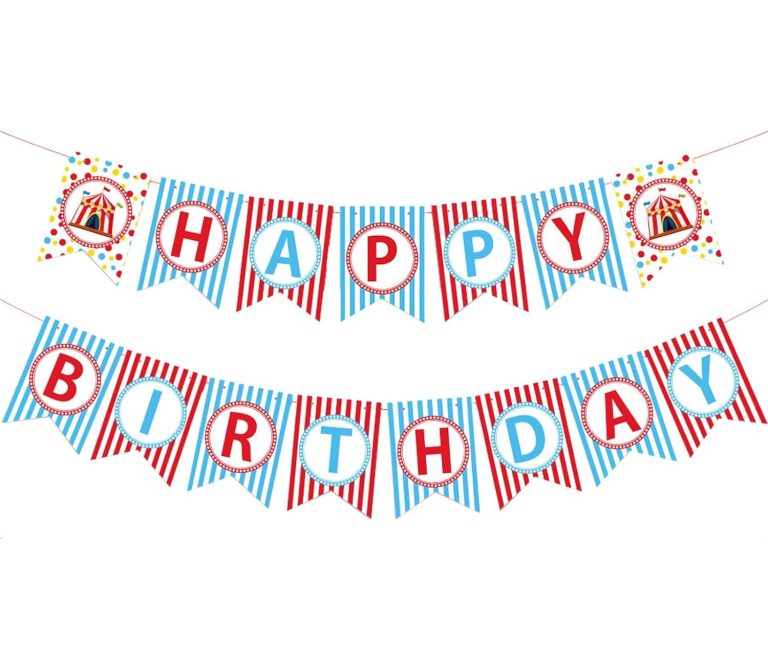 שרשרת דגלים קרקס Happy Birthday