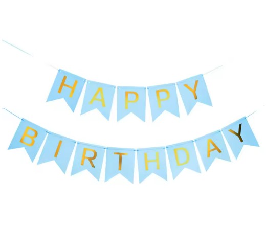 שרשרת דגלים HB תכלת וזהב