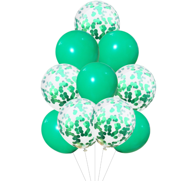 סט 10 בלוני קונפטי-ירוק